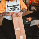 Stress-relief DIY - a person with a box on the lap