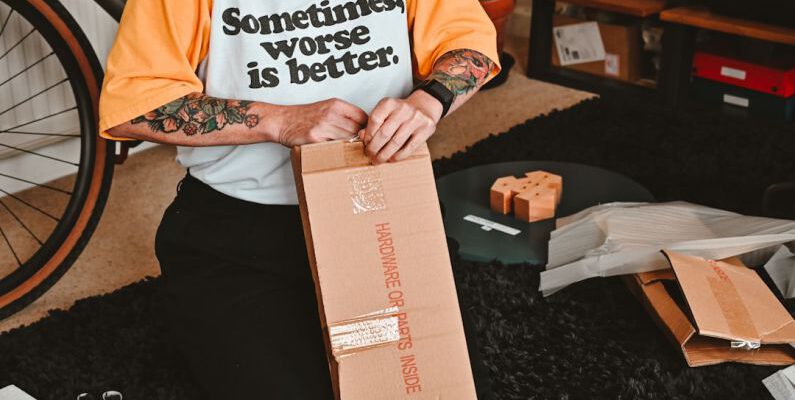 Stress-relief DIY - a person with a box on the lap