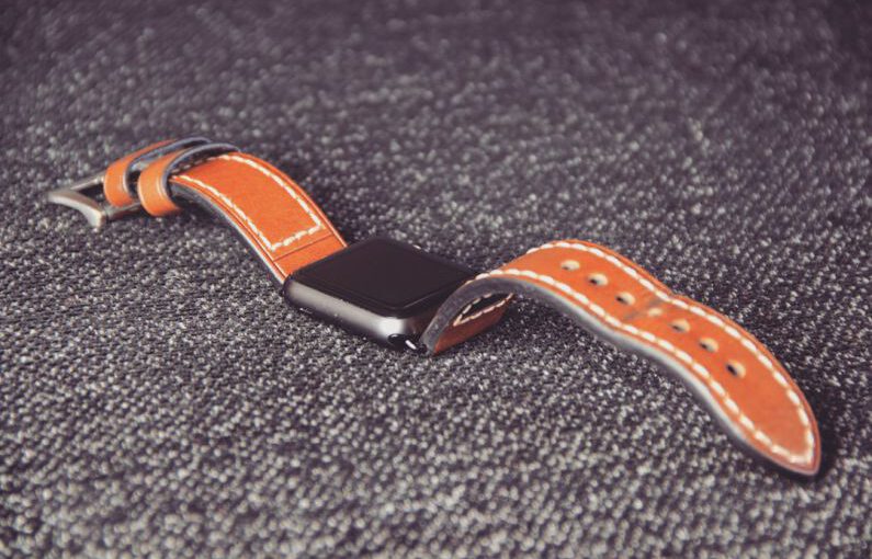 Tech Customization - brown leather belt on black textile