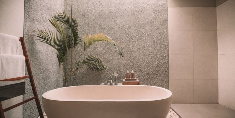 Home Spa - white ceramic bathtub