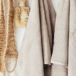 Sustainable Decor - Set of body care tools with towels on hanger